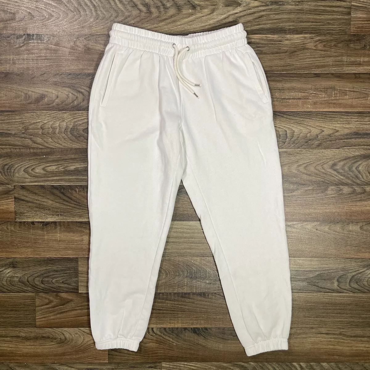 Gap Women’s White Drawstring Cotton Crop Sweatpants Joggers Size Small