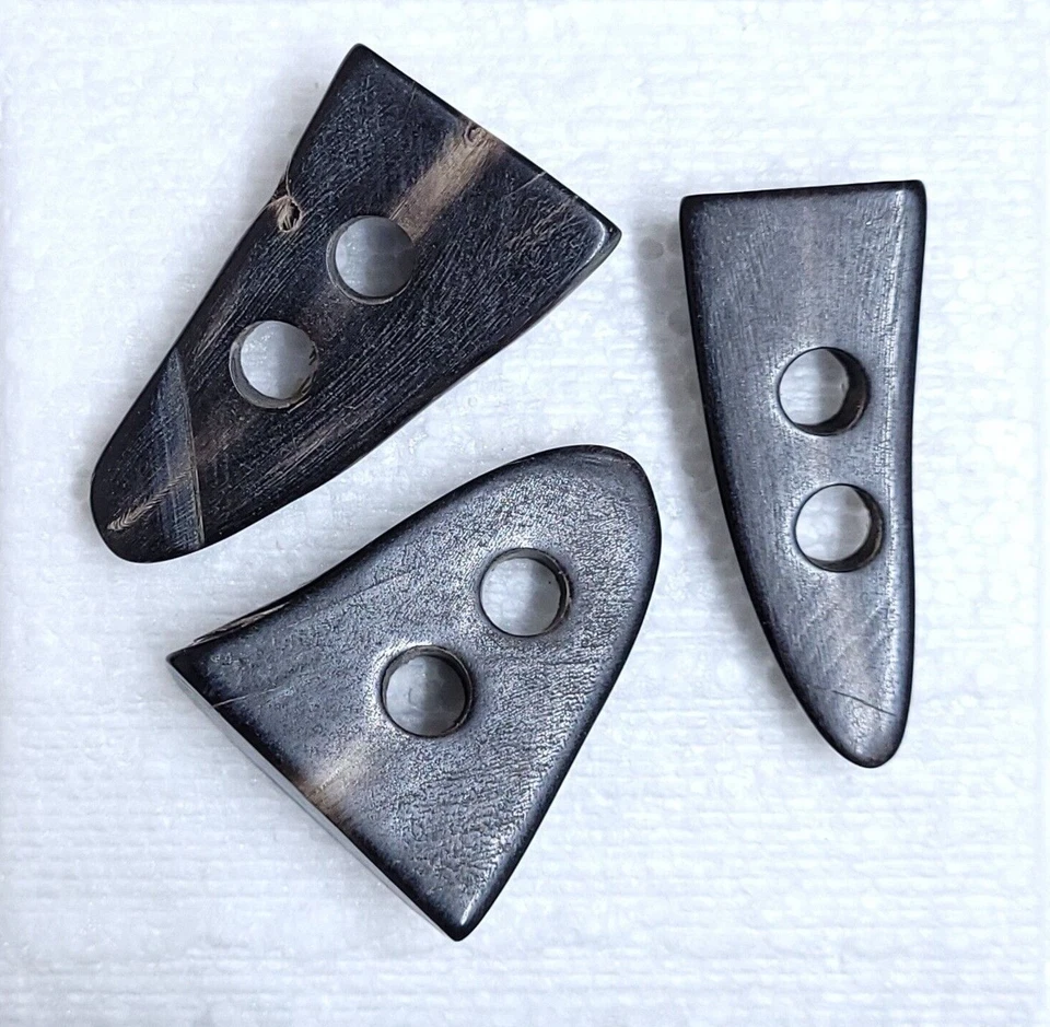 Dark Horn Toggle Button 1.2" - 1.6" Half Tip Duffle Coat Jacket Bag Sewing Craft - Image 2 of 4