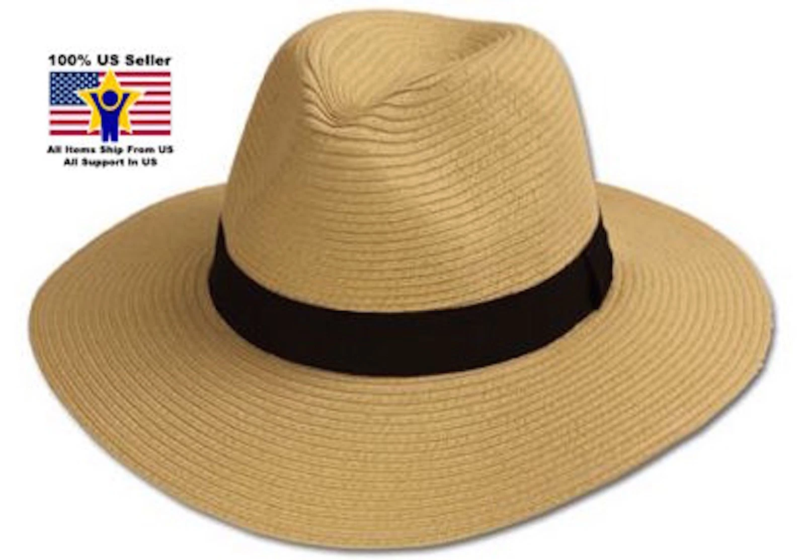 Natural Unisex Packable Panama Paper Straw Hat SPF50 Protection Beach S/M-L/XL