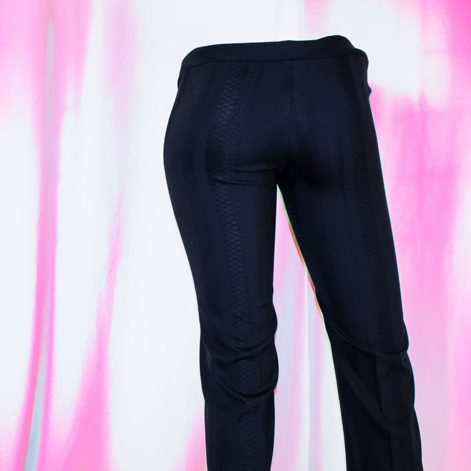 Pantalones ajustados ELIE TAHARI negros mezcla de lana geométrica para mujer talla 2 P Petite Foto 4 de 4