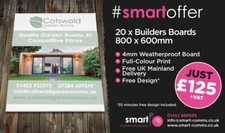20 x Builders Boards - Waterproof Correx Board - 800x600mm - Full-Colour Print