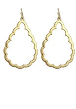 Designer Inspired Gold Chandelier Earrings Cutout Tear Drop Earrings