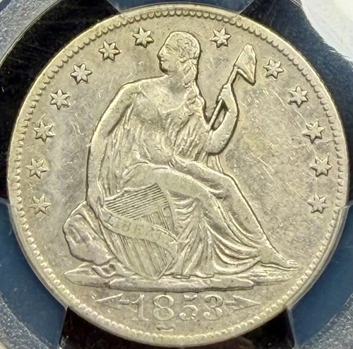 1853-O PCGS Genuine Cleaned ,VF Detail -Arrows & Rays Seated Liberty Silver 25c