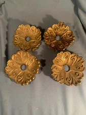 Vintage Art Nouveau set of 4 Lightcraft of California Bobeches 4&1/2" wide c1966