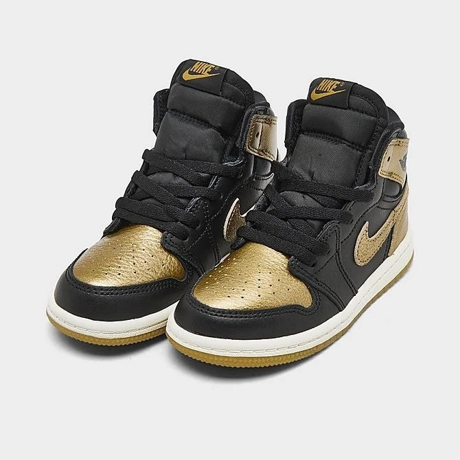 Jordan 1 Retro Alto OG (TD) - Negro/Dorado Metálico - Vela (Talla 10c) Foto 2 de 4