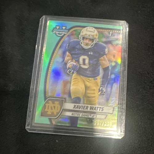Topps 2024 Bowman Univ Chrome Xavier Watts Notre Dame #158 Aqua /299 RC