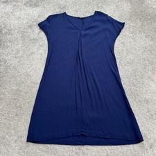 Madewell Mini Shift Dress Women Small Navy Blue V-Neck Cap Sleeve Stretch Casual