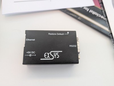 EXSYS EX-6030 1 Port RS232 Seriell LAN Adapter Metallgehäuse mit Zubehör NEU