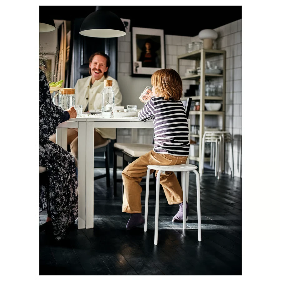 New IKEA MARIUS Stool White 17 3/4" Modern Stackable Seat Lightweight Durable - Image 3 of 4