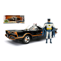 Batman Batmobile 1966 With Figure Batman + Robin 1:24 Jada Toys Movie -D- Neues
