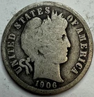 1906 Barber Silver Dime Exact Coin Imaged #BAR215