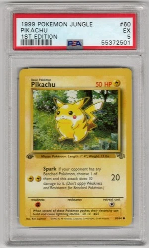 1999 Pokemon Jungle 1st Edition #60/64 Pikachu - Graded PSA 5 Excellent