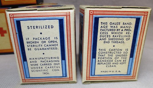 Lot 7 Vintage NOS medizinische Verbandboxen - 5 Rotes Kreuz & 2 Bay's Mullbandagen - Bild 3 von 7