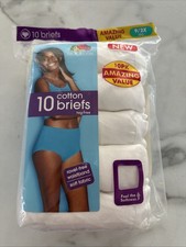 10-Pack FRUIT of the LOOM Women's Size 9/2X White Cotton Briefs Eversoft