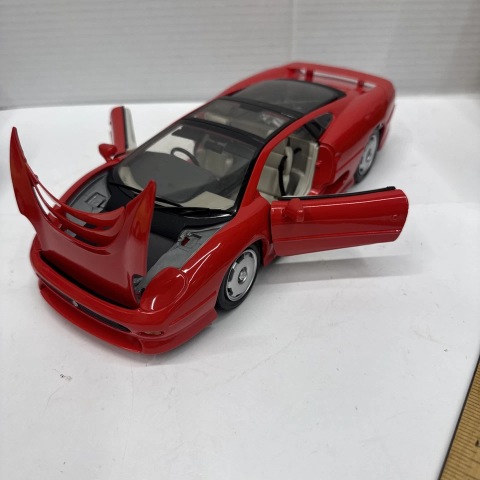 Maisto escala 1:18 Jaguar XJ220 diecast deportivo rojo modelo de coche de carreras, bueno Foto 3 de 4