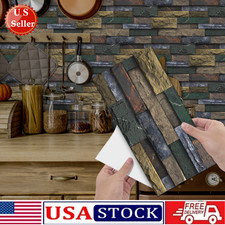 12PCS Peel Stick Waterproof Wall Tiles Oil-Proof Bathroom Kitchen Backsplash