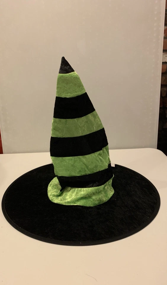 Vintage Totally Ghoul Witch Hat With Hair Green and Black 18” - Image 3 of 3