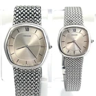 Seiko Credor Pair Watch Qz Japan Silver Mesh Band w/Box Vintage #570B