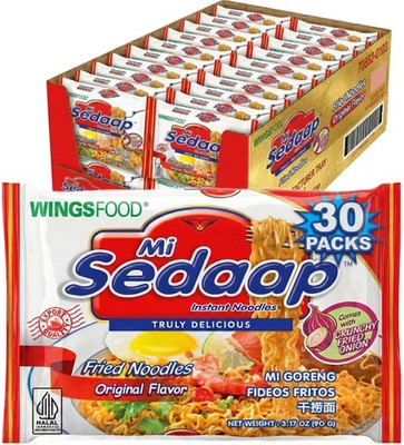 Instant Stir Fry Noodles 30 Pack - Original Flavor, Halal Certified, Asian Cuisi