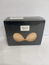 Falorda Womens Silicone Strapless Adhesive Bra with Nipple Covers, Skin, A