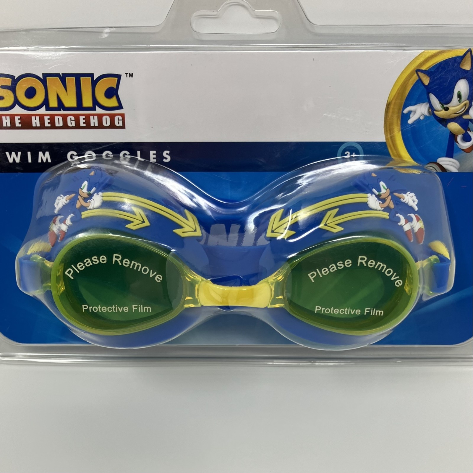 Sonic The Hedgehog Swim Goggles Kids 3+ Anti-Fog Adjustable Strap SEGA New