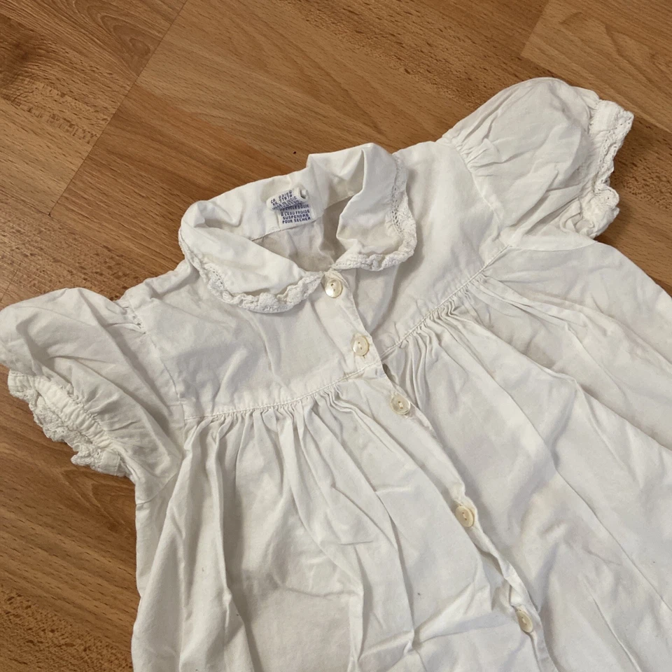 April Cornell Cornelloki Girl  White Ruffle Dress Beach Vintage  3-4 - Image 2 of 4