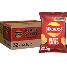 Full Box Of Walkers Ready Salted Crisps (32x32.5g) Fast Delivery!