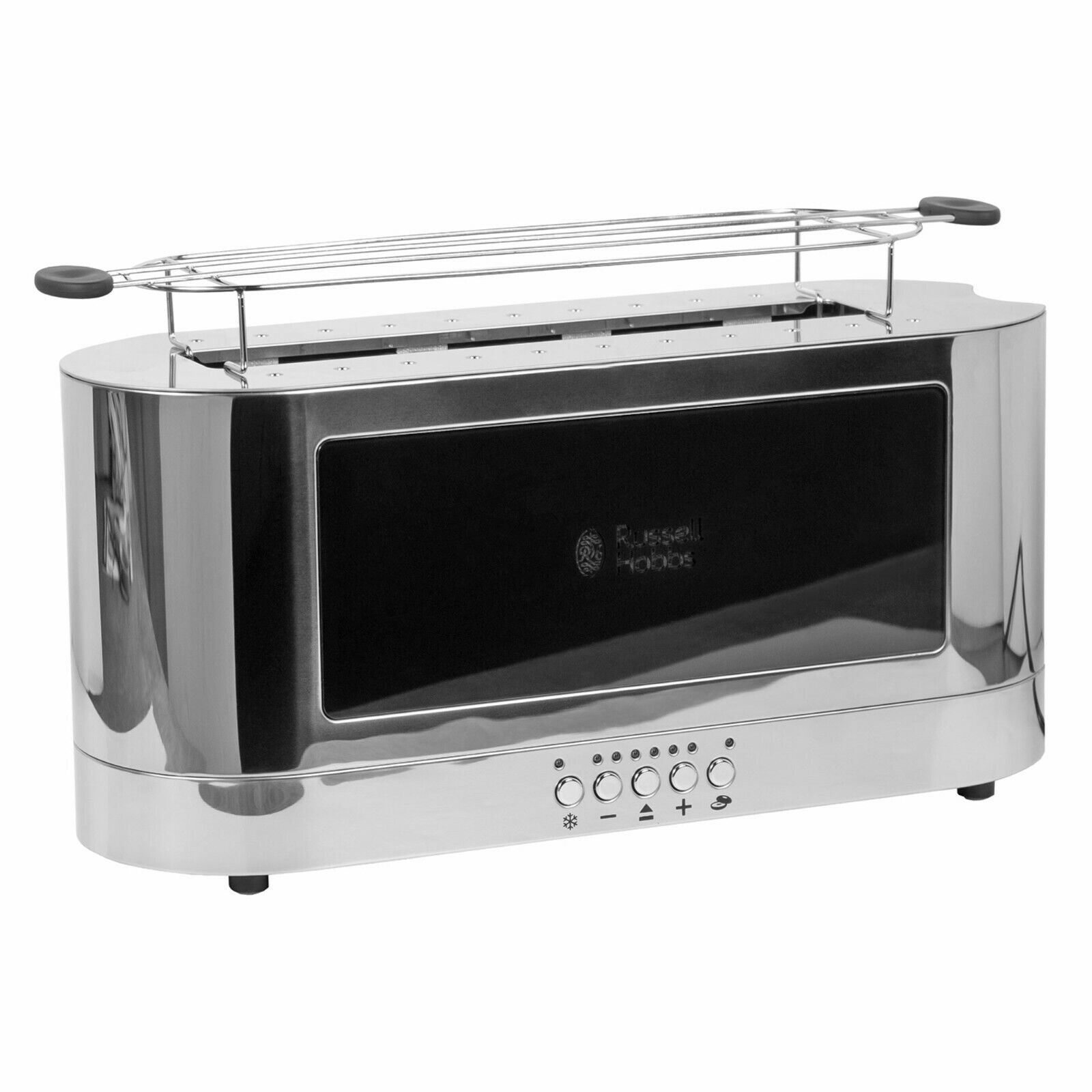 Long Stainless Slot Black 2-Slice Glass & Russell Hobbs eBay | Accented Toaster, Steel,