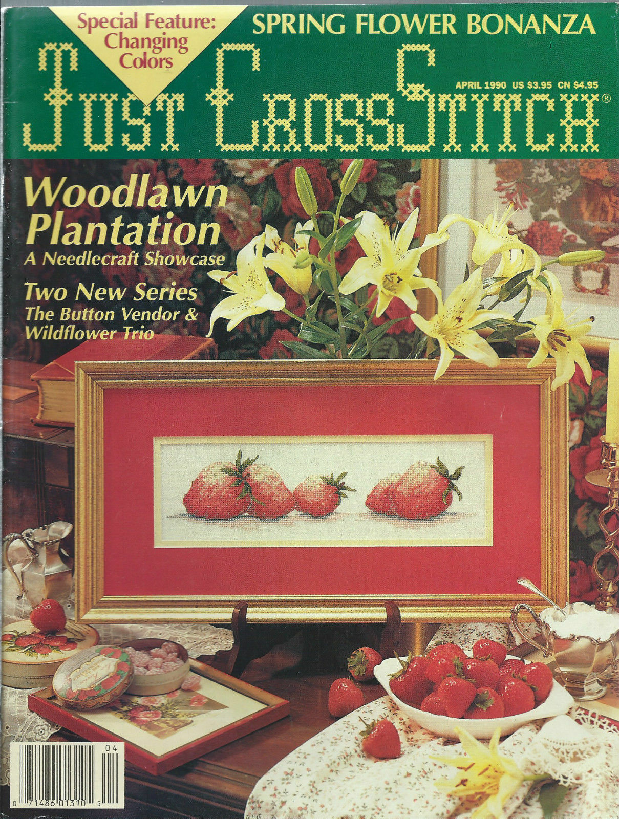 JUST CROSS STITCH MAGAZINE March/April 1990 Volume 7, 6 97 Pgs eBay