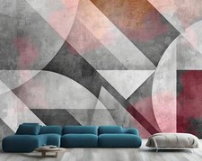 Vintage Geometric Modern Artist Wallpaper Mural Removeable Washable Peel & Stick