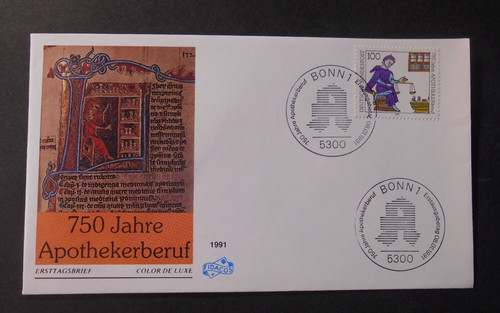 GERMANY, GERMANY, BUND 1991 Pharmacist Profession 100pf envelope FDC