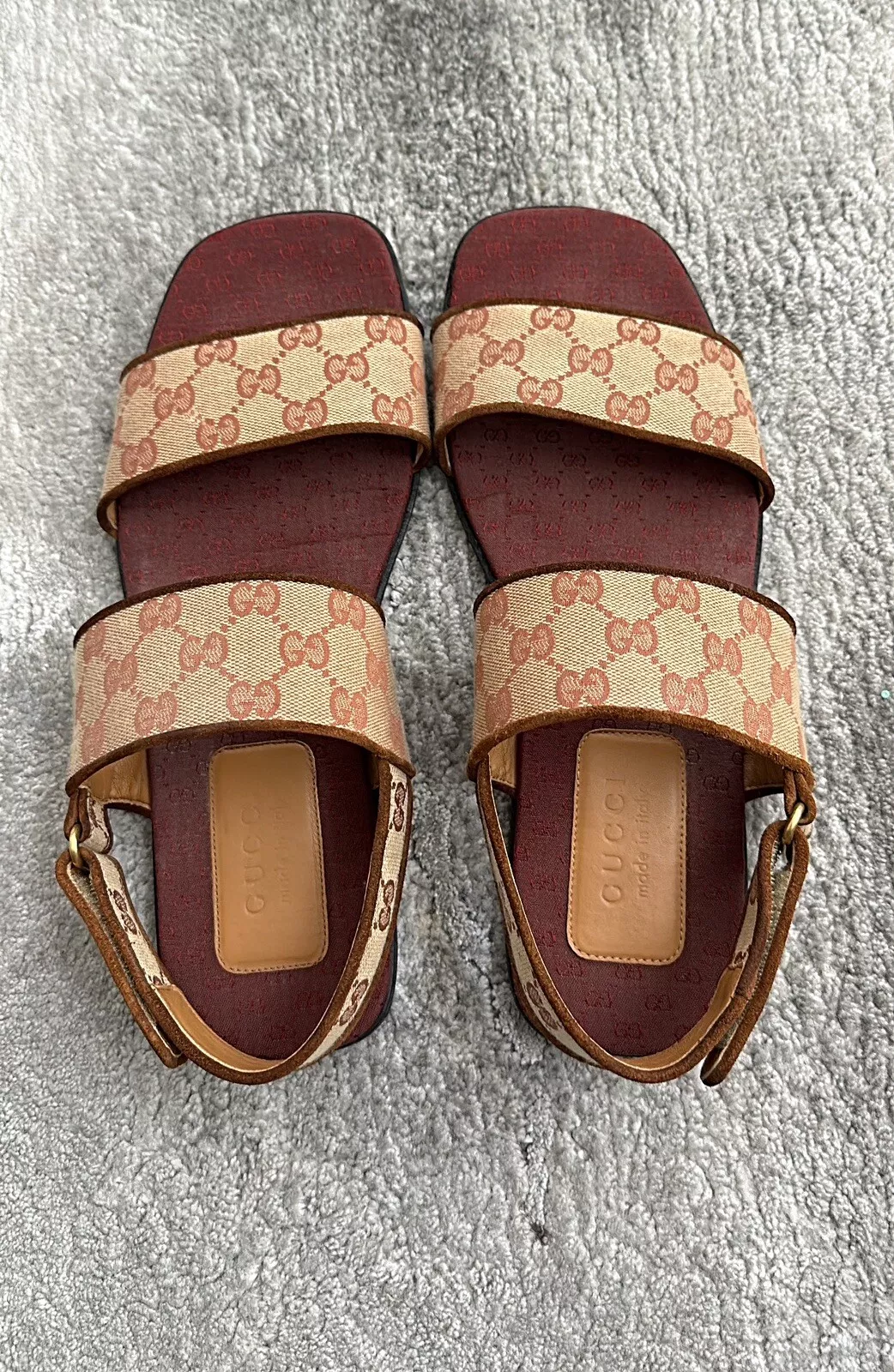 Authentique sandale/slide Gucci GG en toile pour homme US11,5 EU45 Gucci/UK11