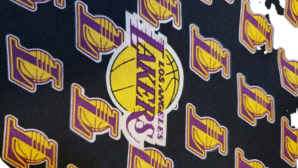 Corbata estilo RM Ralph Marlin L.A. Lakers logotipo del equipo de la NBA novedad para hombre 100 % seda 2004 Foto 2 de 4