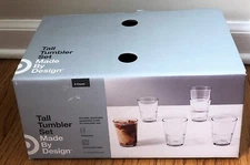 Glass Stackable Tumblers Set of 6 - Made By Design Dishwasher Safe 16.4 fl oz
