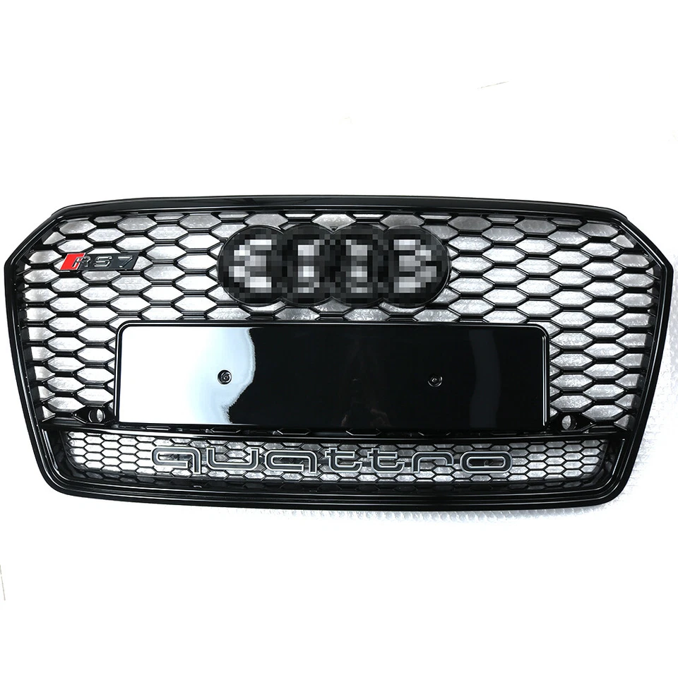 Fits Audi A7 S7 RS7 Style 2016-2018 Front Honeycomb Mesh Grill Grille W/ Quattro - Image 2 of 4