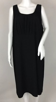 Lane Bryant Black Sleeveless Empire Waist Shift Dress Ruched Top Size 22/24