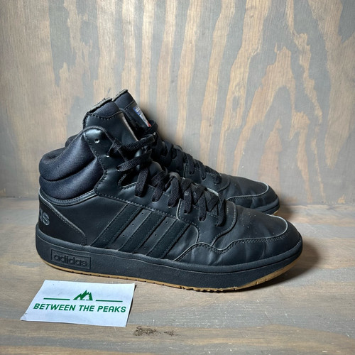 Adidas Mens Hoops Basketball Shoes Black Leather High… Gem