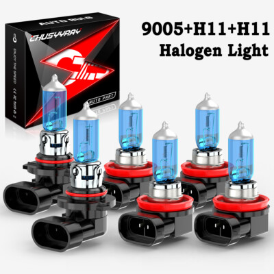 For Nissan Titan 2017-2019 6x Halogen Headlight Hi/Lo Beam Fog Light Bulbs Kit