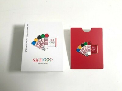 Tokyo Olympic SK-II Bottle Pin Badge 2020 Japan Kokeshi SK2 Box 2021 