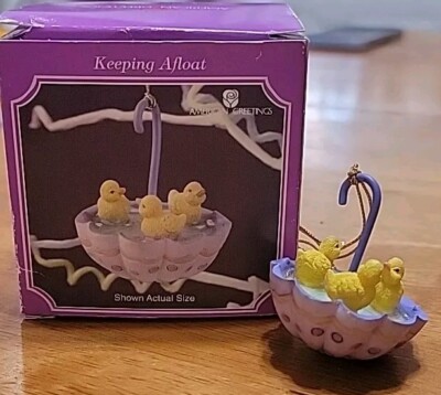 Vintage 90 s American Greeting Easter Ornaments  Keep Afloat  