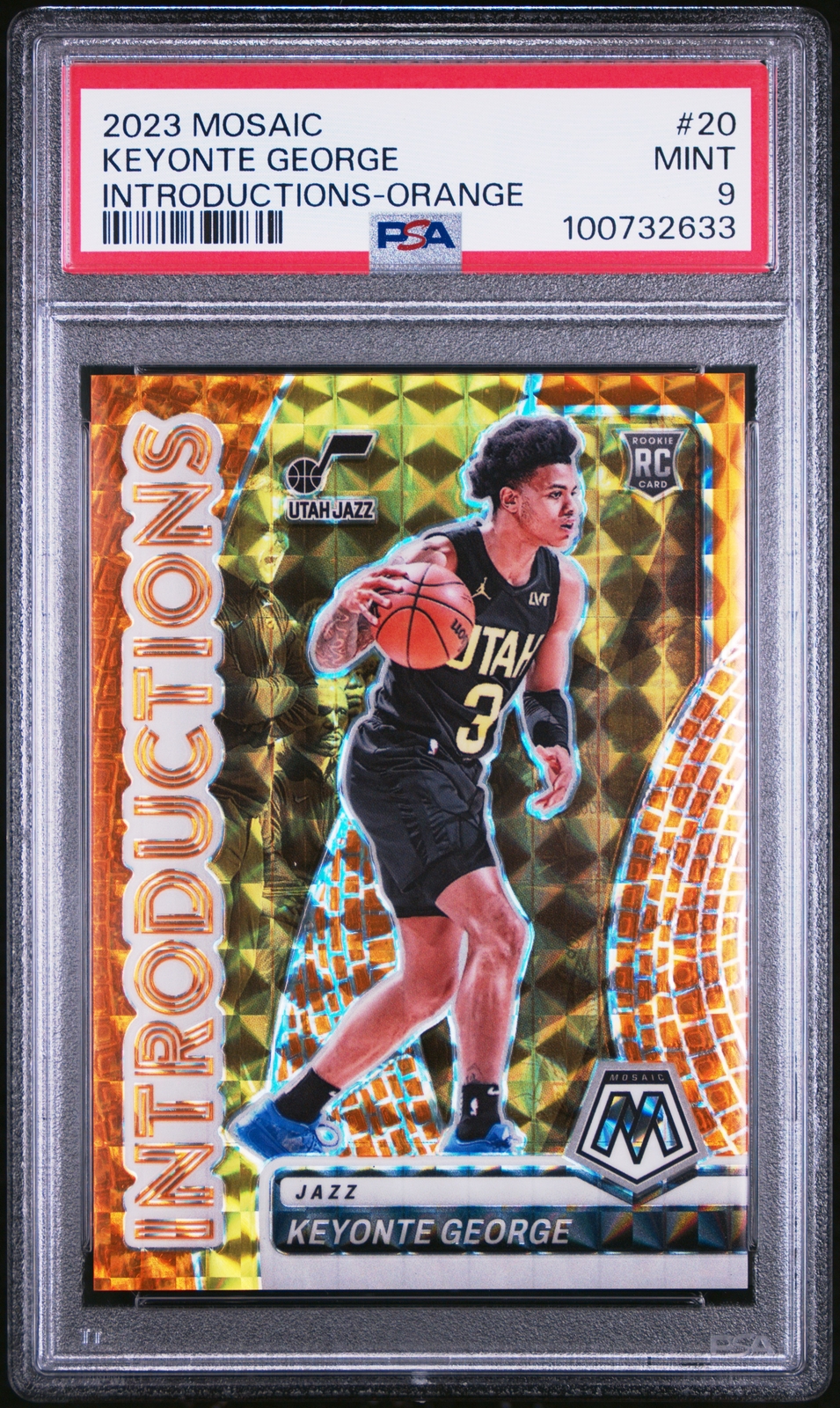 2023 PANINI MOSAIC INTRODUCTIONS ORANGE #20 KEYONTE GEORGE ROOKIE RC 16/49 PSA 9