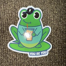 DUTCH Bros YOU Be YOU Frog SEPTEMBER 2024 STICKER Collectible GREEN Coffee HAT
