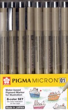 Sakura Pigma Micron Illustration Pens 01 Set 8pk New Genuine