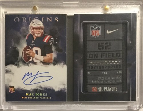 2021 Panini Origins Mac Jones Rc Auto Nike Tag Patch Booklet 1/1 RBA-MJ Patriots - Bild 1 von 2