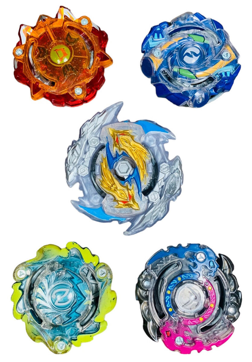 Beyblade Burst Hasbro lot of 5 Beyblades + 2 Random Launchers Anime Bey  Toys