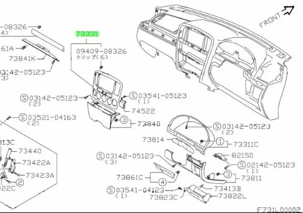 SUZUKI Escudo GARNISH INSTRUMENT 73821-50J00-ZS4 Genuine JDM OEM