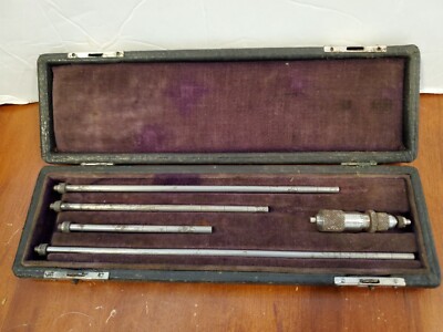 Vintage Brown & Sharpe Inside Micrometer Gauge Set w/ case, USA