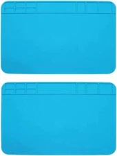 2PC Watchmaker Silicone Rubber Bench Mat Pad Anti-Slip Jewelry Watch Repair Tool