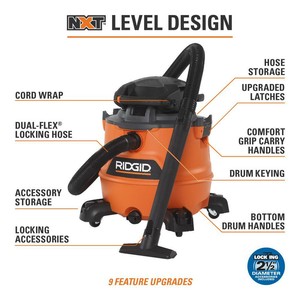 ridgid nxt hd1600 gutter 5hp 16gal filte