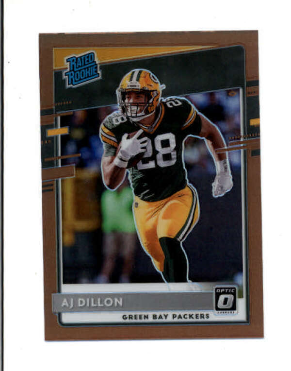 AJ DILLON 2020 DONRUSS OPTIC #174 RATED ROOKIE BRONZE PRIZM PACKERS RC BD4332